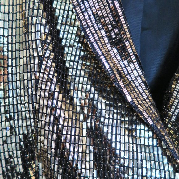 Gold Zara dress / blazer with gold sticker / shiny material - Picture 3 of 10